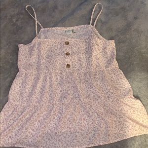 pink and white flowered tank top